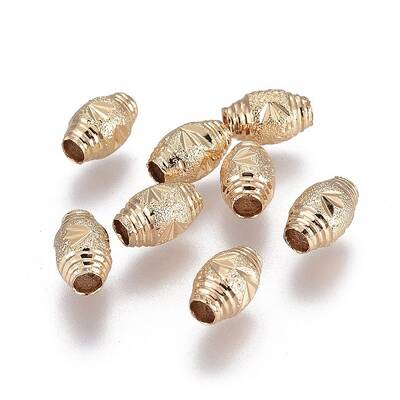 Electroplate Brass Textured Beads