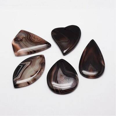 Natural Striped Agate/Banded Agate Pendants