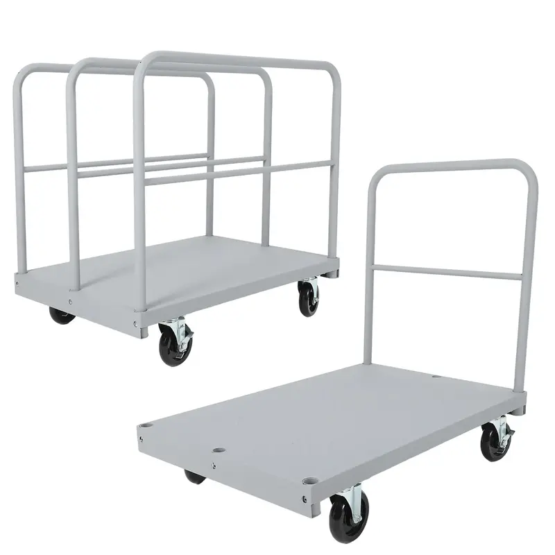 Garvee 2 in 1 Steel Panel Truck Cart 2200 LBS Capacity Heavy Duty Flatbed with Removable Side Handrails 360° Swivel Wheels S...