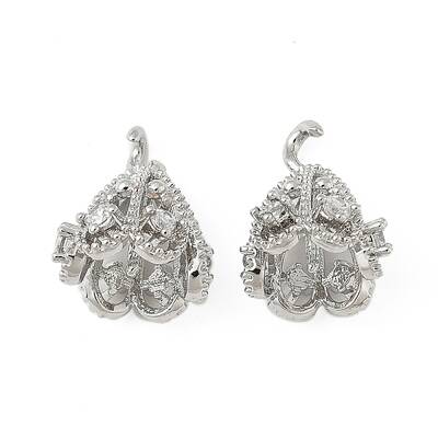 Brass Micro Pave Cubic Zirconia Peg Bails