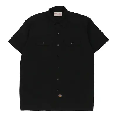 Dickies Short Sleeve Shirt - Large Black Polyester Blend