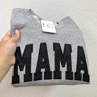 Black Glitter Gray Sweater | Embroidered Mama Sweater | Cozy and Stylish Mom Sweatshirt | Sparkly Mom Life Apparel | Unisex S...