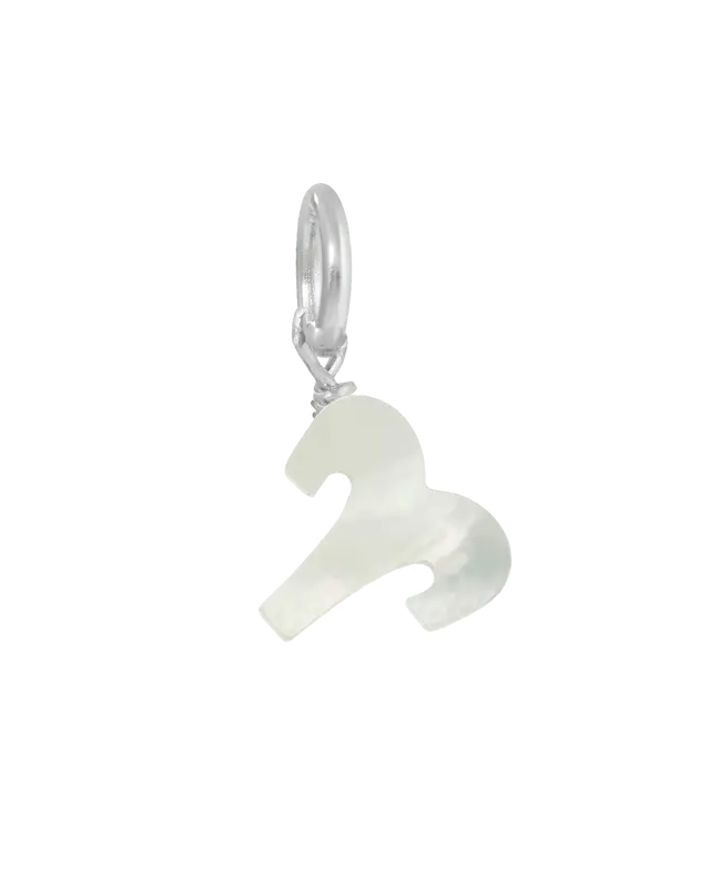 MOP Zodiac Charm | Metal Color: Silver | Sign: Aries