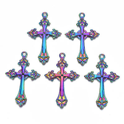 Rainbow Color Alloy Big Pendant Rhinestone Settings