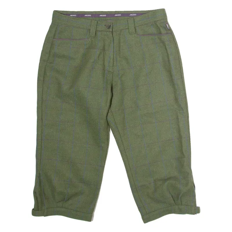 MUSTO Sporting Womens Pedal Pushers Shorts Green Check UK 12 W32