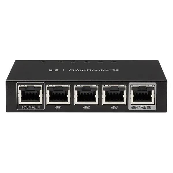 ER-X-US Ubiquiti 3 x Ports 1000Base-T + 1 x Port PoE RJ-45 + 1 x Port PoE RJ-45 Pass-through Advanced Gigabit Ethernet EdgeRo...