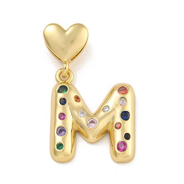 Brass Micro Pave Colorful Cubic Zirconia Pendants