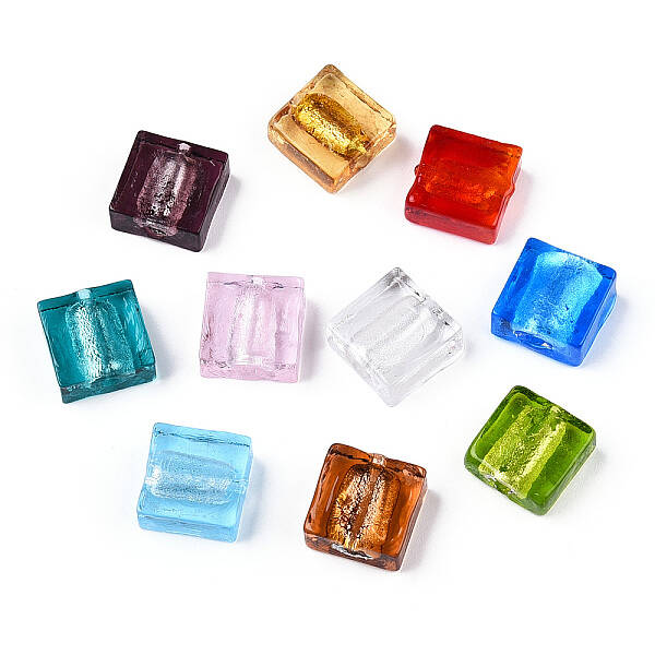 Handmade Silver Foil Lampwork Beads