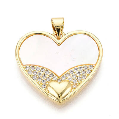 Brass Micro Pave Clear Cubic Zirconia Pendants