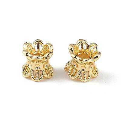 Rack Plating Brass Bead Double Sided Cap