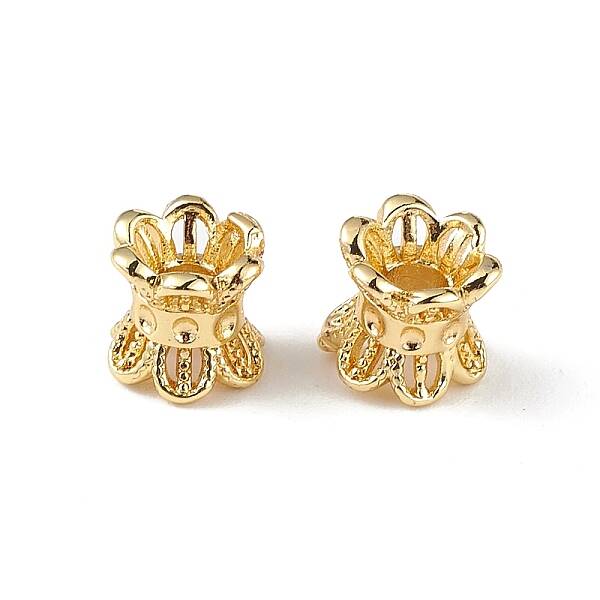 Rack Plating Brass Bead Double Sided Cap