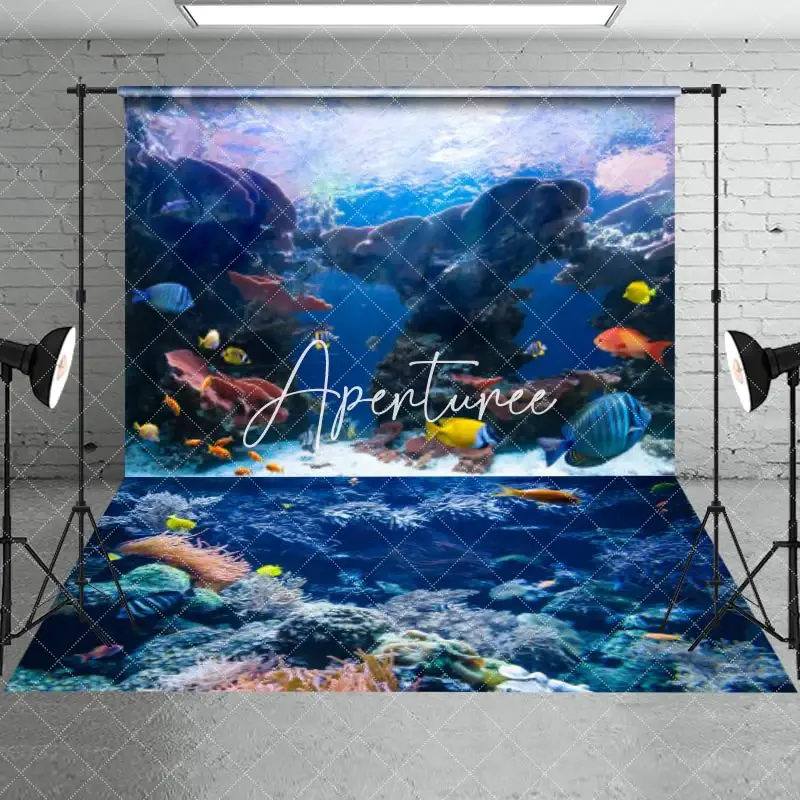 Aperturee Summer Ocean Landscape Ocean Reef Combo Set Backdrop, 7 x 5 ft / 7 x 5 ft, 97.4 USD, combo set backdrops, CYHD0W70-...