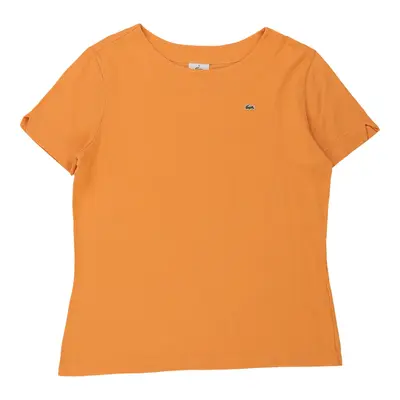 Lacoste T-Shirt - Large Orange Cotton | Size: large