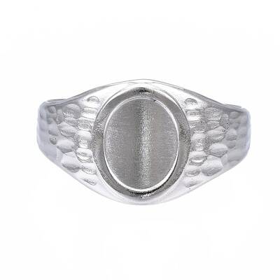 Non-Tarnish 304 Stainless Steel Oval Open Cuff Ring