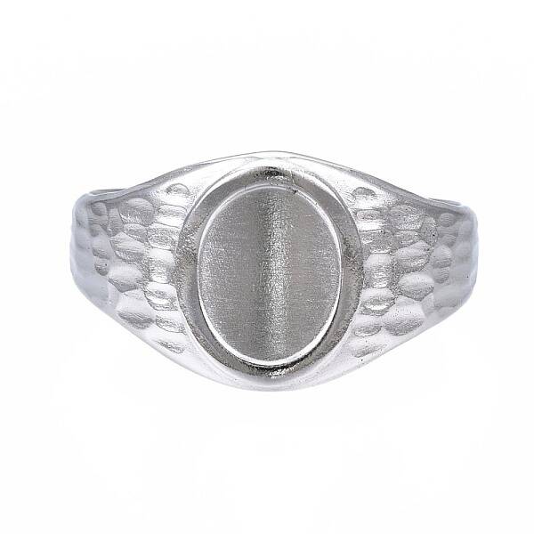 Non-Tarnish 304 Stainless Steel Oval Open Cuff Ring