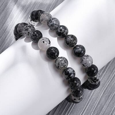 Natural Tourmaline Round Beaded Stretch Bracelets for Men Women