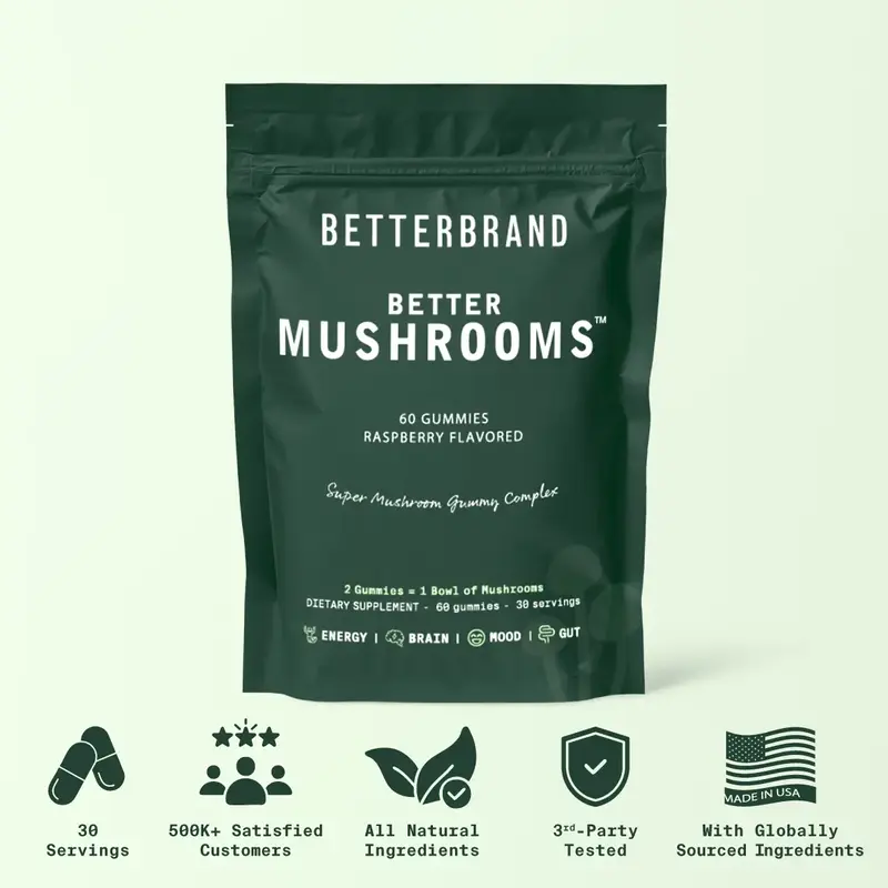 Betterbrand BetterMushrooms Healthcare Supplement Edible Fitness Dietary Natural Antioxidant Immune Support