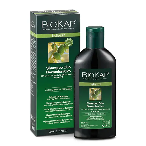 Biokap Soothing shampoo for hair with olive oil and mallow 200 ml