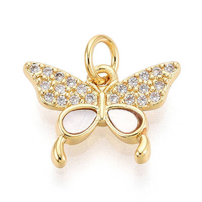 Brass Micro Pave Clear Cubic Zirconia Pendants
