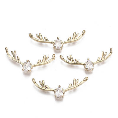 Brass Micro Pave Cubic Zirconia Pendants