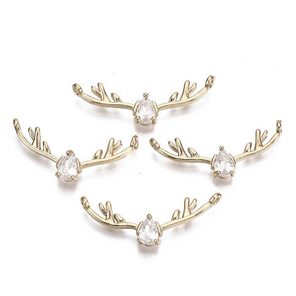 Brass Micro Pave Cubic Zirconia Pendants