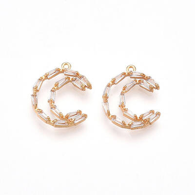 Brass Micro Pave Cubic Zirconia Pendants