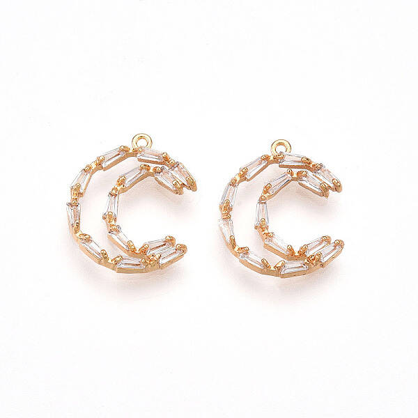 Brass Micro Pave Cubic Zirconia Pendants