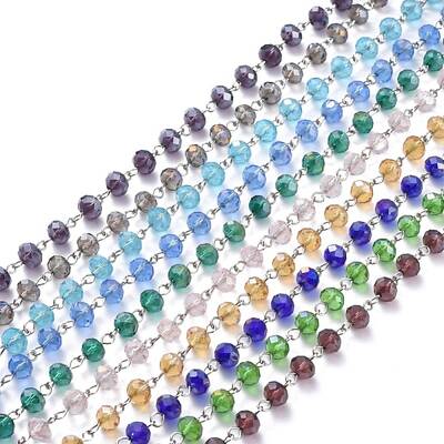 Handmade Electroplate Glass Beaded Chains