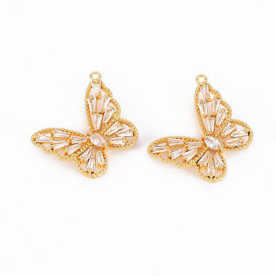 Brass Micro Pave Clear Cubic Zirconia Pendants