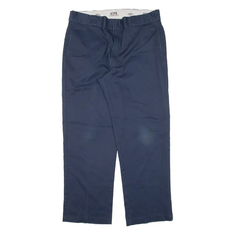 DICKIES 874 Workwear Mens Trousers Blue Regular Straight W36 L30