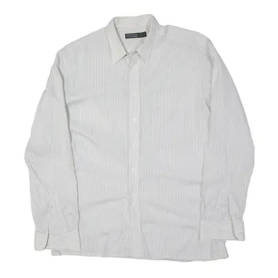 WESTBURY Shirt White Pinstripe Long Sleeve Mens L