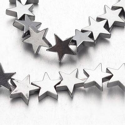 Electroplate Non-magnetic Synthetic Hematite Bead Strands