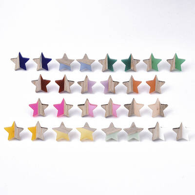 Resin & Wood Stud Earrings