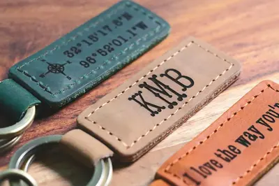 Personalized Leather Keychain, Personalized Coordinates Keychain, Where it All Began, 3 year Anniversary Gift. Mens gift, Mot...