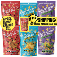 KrackCorn Popcorn Large Variety Packs+Options With A FREE Bag! Three Flavors. Crunchy Caramel. Savory Cheese. Spicy Jalapeno ...