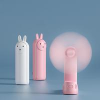 Portable Mini Fan, Rabbit Design USB Rechargeable Handheld Fan, Foldable Mini Fan, Small Fan for Home, Office, Outdoor, Trave...