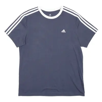 ADIDAS Womens T-Shirt Blue Crew Neck M