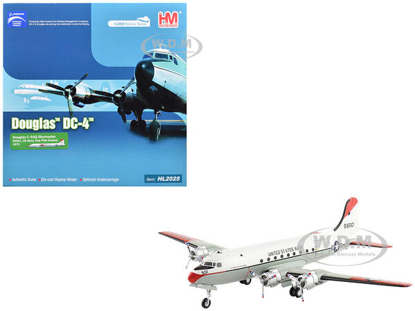 Douglas C-54Q Skymaster Transport Aircraft US Navy Test Pilot School (1973) United States Navy Airliner Series 1/200 Diecast ...