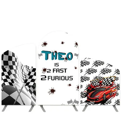 Aperturee Race Car Theme Boys Arch Backdrop Kit For Birthday | Circle Arch Backdrop Diy | Custom Arched Wall Covers | Diy Arc...