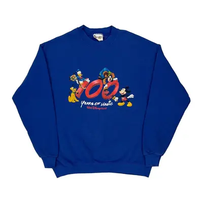 Disney Characters Walt Disney World Graphic Sweatshirt - Large Blue Cotton