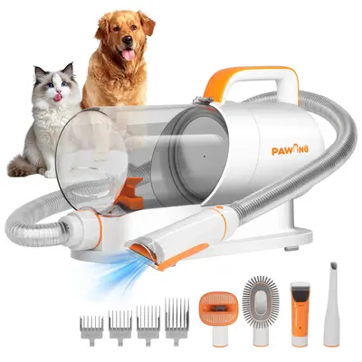 PAWING Grooming Vacuum, Dog Vacuum Brush for Shedding Grooming, Dog Hair Vacuum Groomer, 5-in-1 Pet Grooming Kit for Cat Dog,...