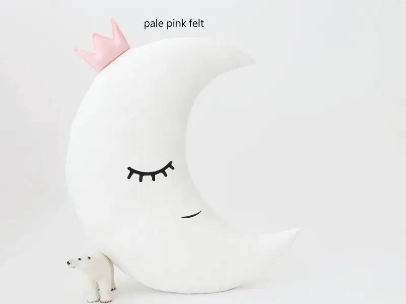 Crescent Moon Pillow (12 colors) with Crown