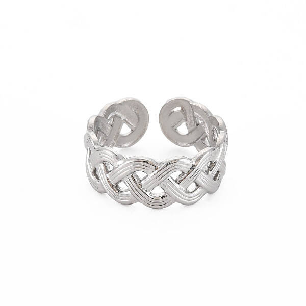 Non-Tarnish 304 Stainless Steel Wave Wrap Open Cuff Ring for Women