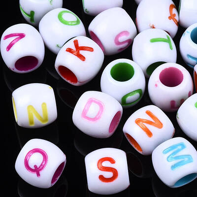 Opaque White Acrylic European Beads