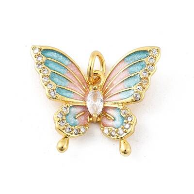 Brass Micro Pave Cubic Zirconia Pendants