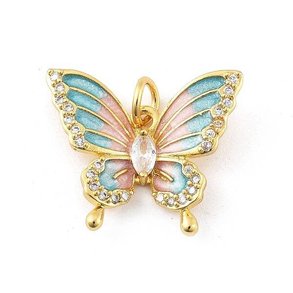 Brass Micro Pave Cubic Zirconia Pendants