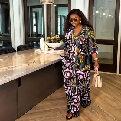 Ava Ankara Two Piece Set Very Comfy and Chic for Errands Ladies Brunch or Occasion for Women with Floral Print and Matching A...