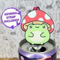Tab Buddies Cute Toadstool Soda Can Tab Opener with Keychain strap - Unique Accessibility Halloween Frog Mushroom Present Gif...
