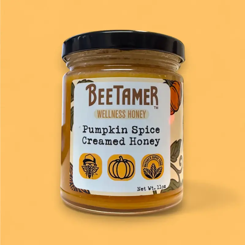 BeeTamer's Pumpkin Spice Raw Creamed Honey - Fall Season, Pumpkin Spice, Perfect for Tea or Coffee