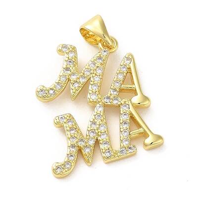 Brass Micro Pave Clear Cubic Zirconia Pendants